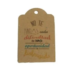 Tarjeta con frase no te rindas
