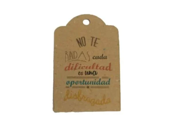 Tarjeta con frase no te rindas