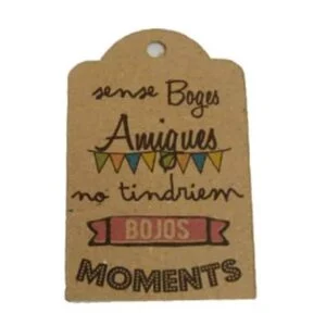 Tarjeta con frases - sense boges amigues