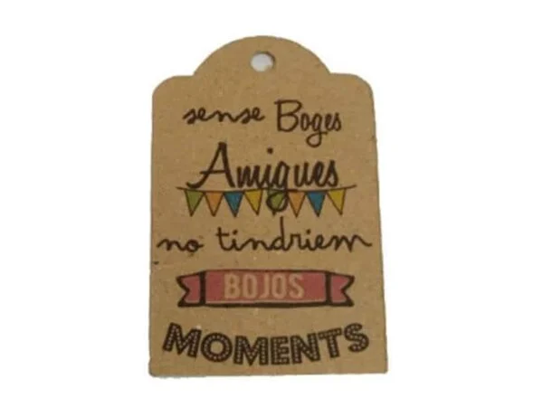 Tarjeta con frases - sense boges amigues