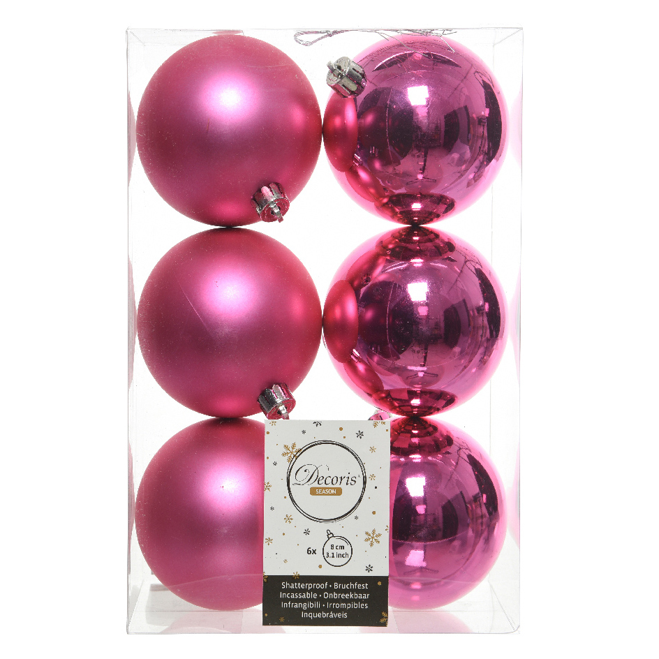 Bolas de navidad personalizadas, muestra color rosa llamativo