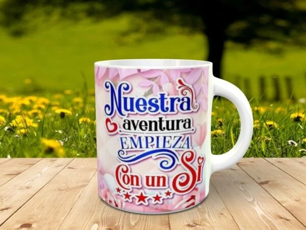 Foto taza recuerdo bodas, lado derecho