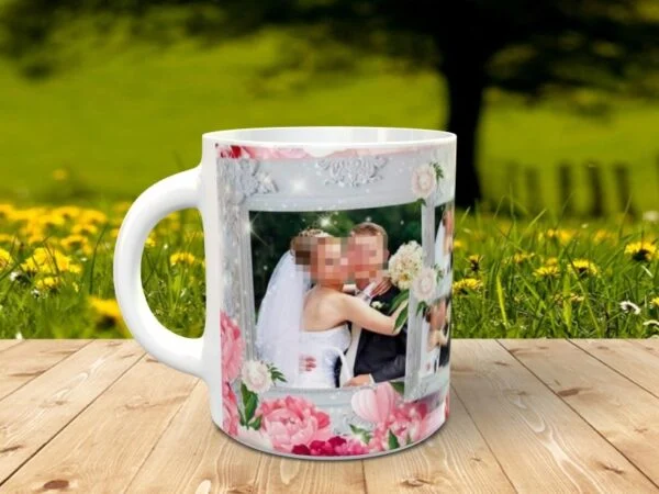 Foto taza recuerdo bodas, lado iquierdo