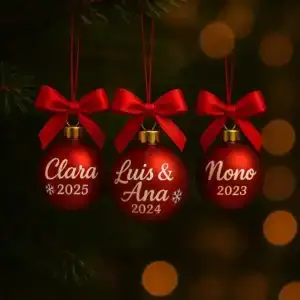 Bolas de Navidad con nombres para árbol genealógico familiar – Lausearte
