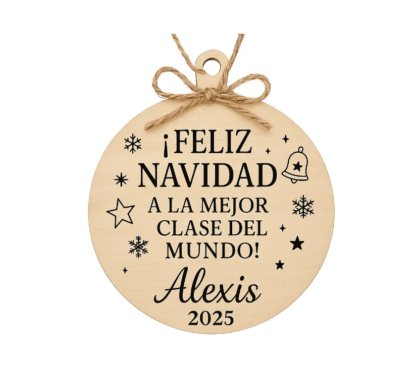 Adorno Navideño de Madera Personalizado 🎄: Recuerdo Único para Primera Navidad de Bebé / Familia - Imagen 10