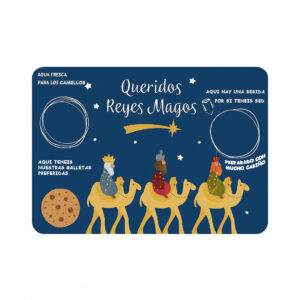 bandeja de plastico para dejarle provisiones a los Reyes Magos