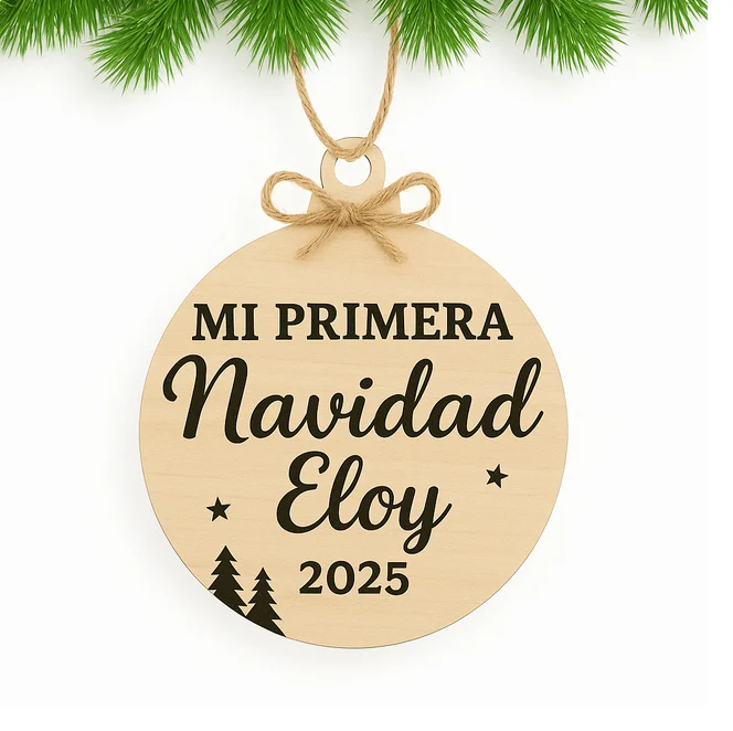 Adorno Navideño de Madera Personalizado 🎄: Recuerdo Único para Primera Navidad de Bebé / Familia - Imagen 8